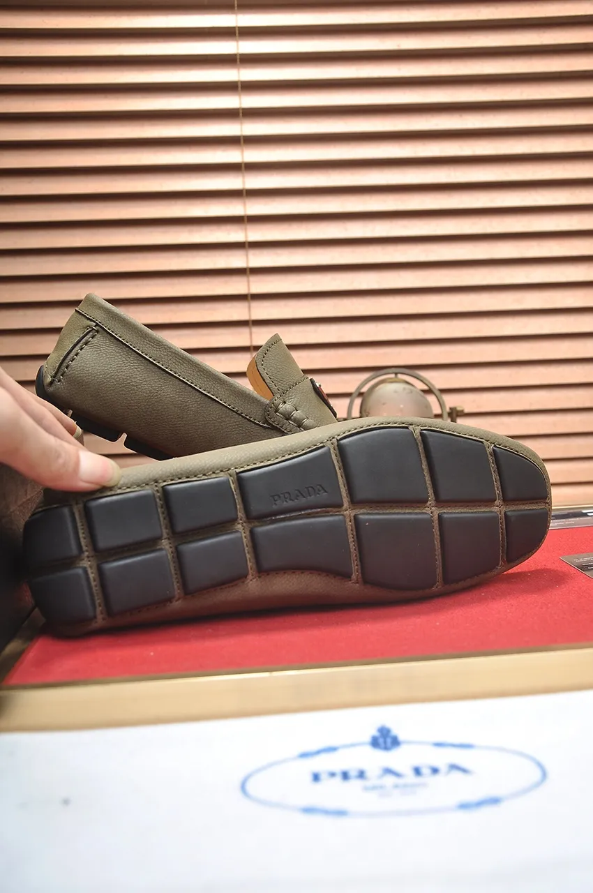 Men's Men's Shoes💰420💶【PRADA】 (High-end Niuli) New 🍀PRADA - Prada Doudou Shoes! Made of imported original cowhide, the inner top layer is comfortable cowhide lining! Original wear-resistant rubber outsole! High quality products! Code number 38-45 (45 customized)